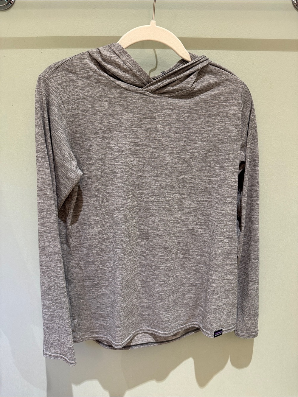 Patagonia Heather Gray Lightweight Hooded Long-Sleeve Top